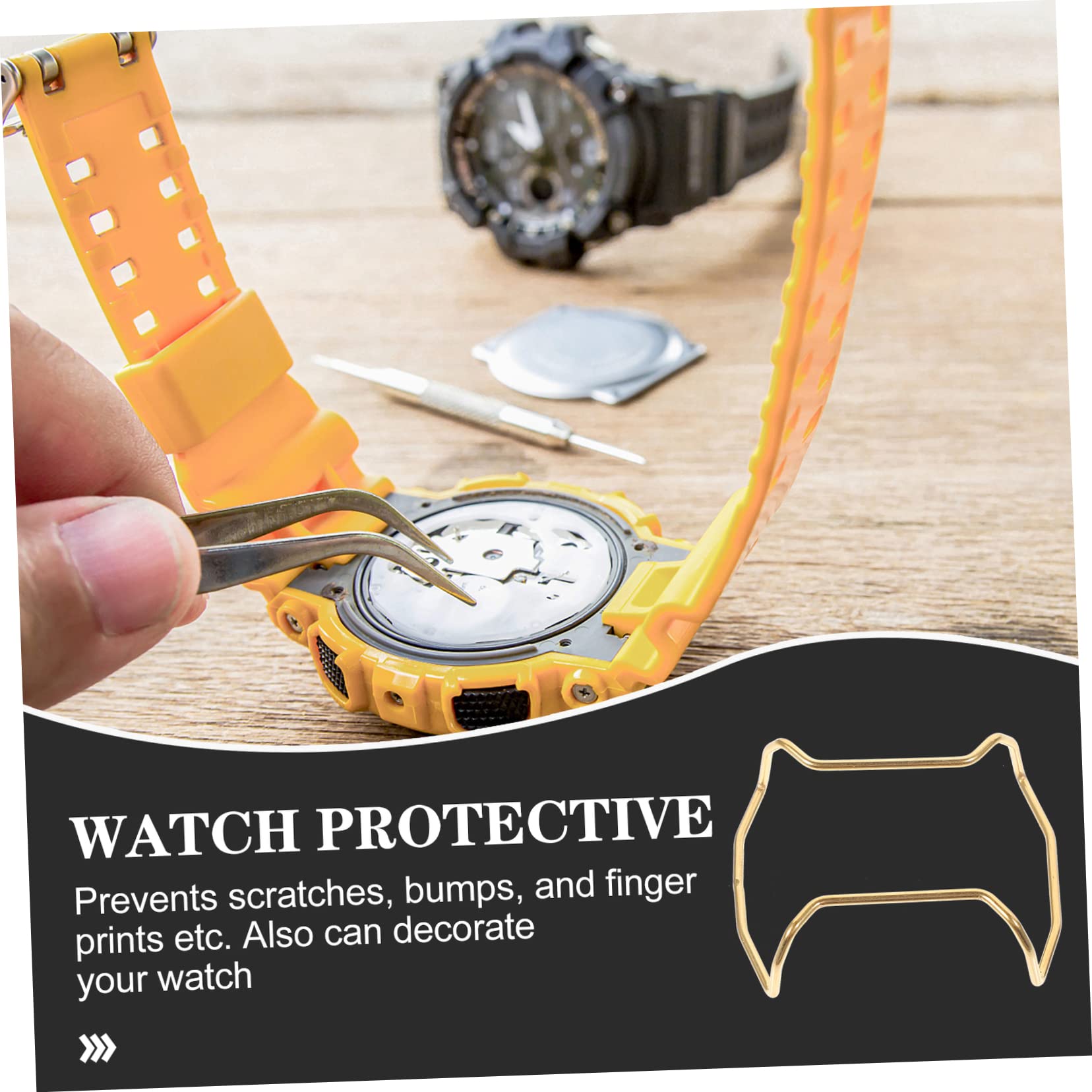 Mikikit 5 Pièces Montre Pare-Chocs Petit Pare-Chocs D'écran De Montre Protecteur D'écran Dw5600 Protège- Antirouille 5600 Accessoires Plaque De Protection Acier Inoxydable Métal