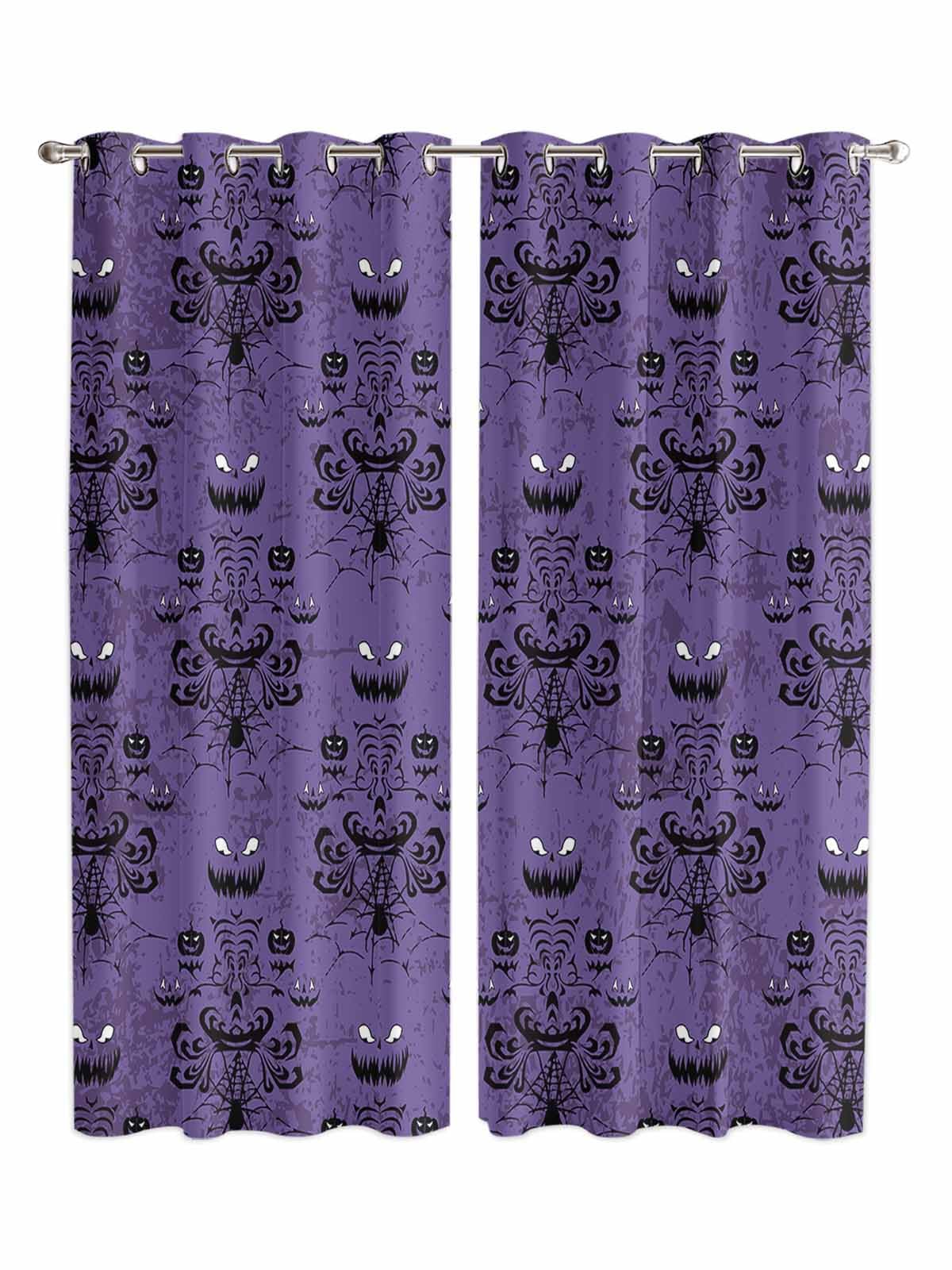 Libaoge Halloween Curtains Panels for Bedroom Haunted House Mansion Window Curtains for Living Room Solding Glass Door - Set of 2 Panels, 52" W x 96" L
