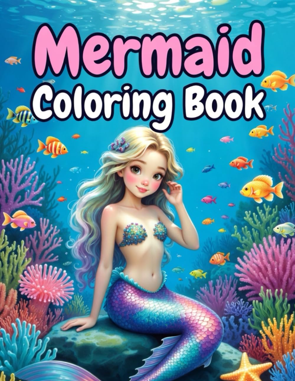 Mermaid Coloring Book: Beautiful Mermaid Illustrations for Kids, Teens & Adults – Relaxing Ocean Fantasy Coloring Pages