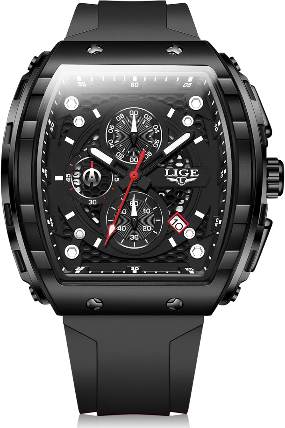 Mens Watches,Unique Rectangular Quartz Analog Watch,Outdoor