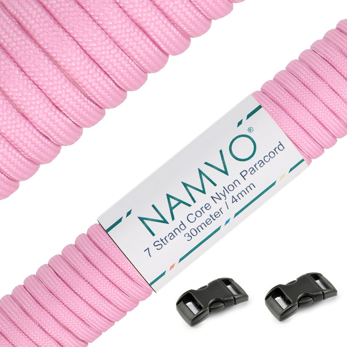 Namvo Pink 550 Paracord Mil Spec Type Iii 7 Strand Parachute Cord Total Length 100Ft / 30 Meters,