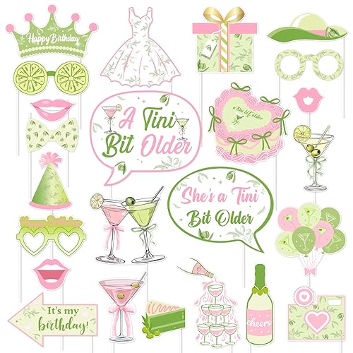 Kreatwow Martini Birthday Decoration 24Pcs Martini Photo Booth Props A