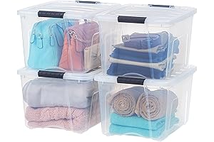 IRIS USA 5.9 Quarts Plastic Storage Container Bin With Durable Latches