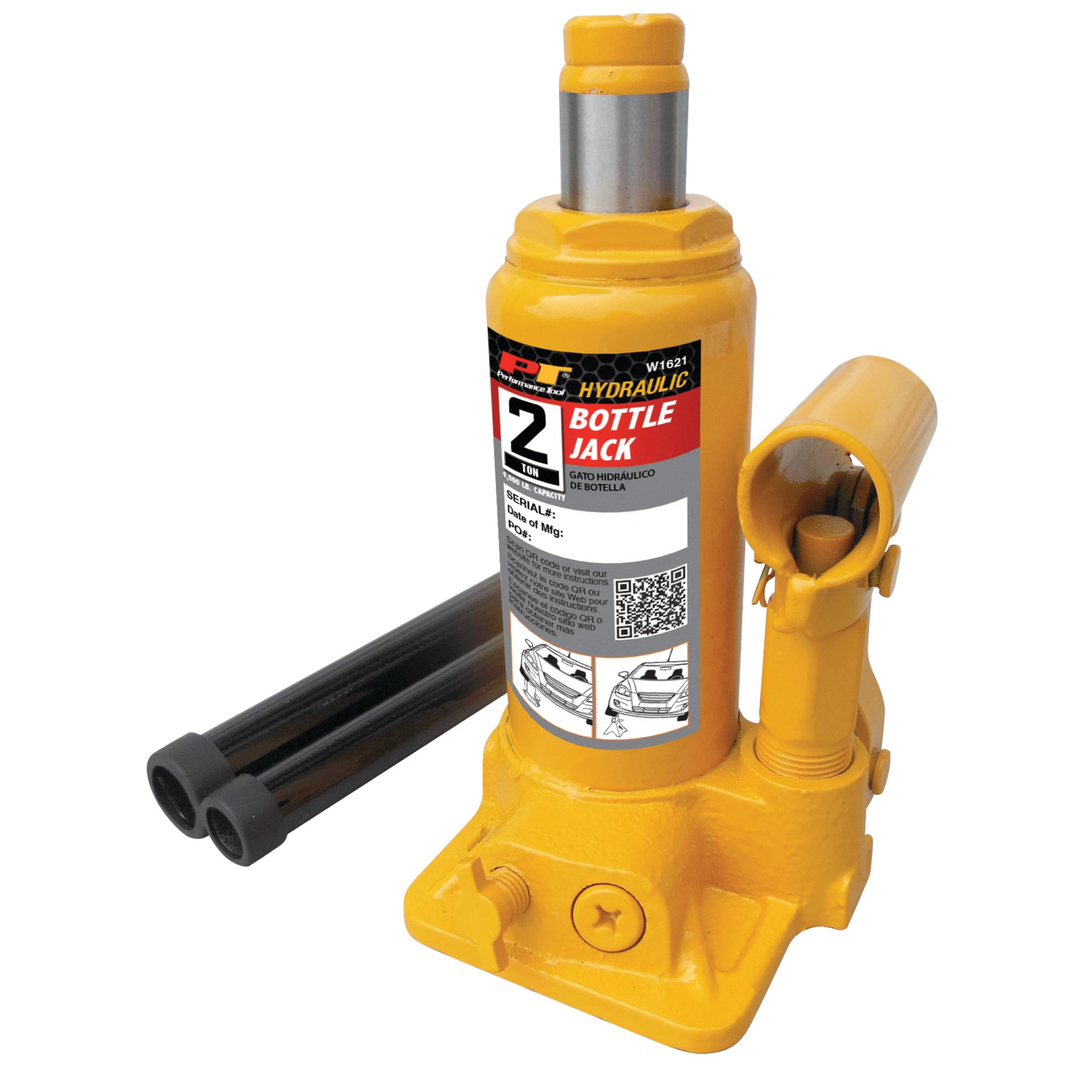 Performance Tool W1621 2 Ton Heavy Duty Hydraulic Bottle Jack