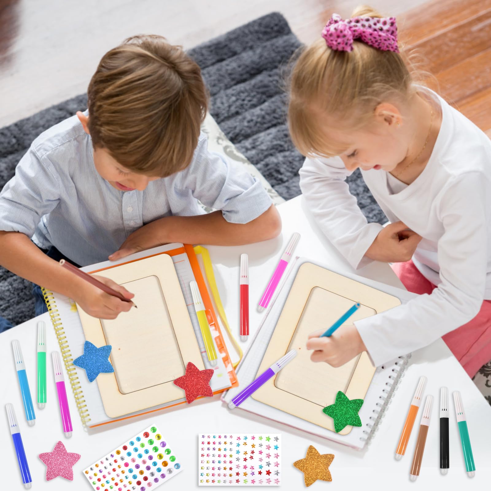 Set Cornici Per Foto Con Impronte Mani | Legno E Acrilico | 6 Colori | Regalo Per Famiglie E Bambini - Foto 13