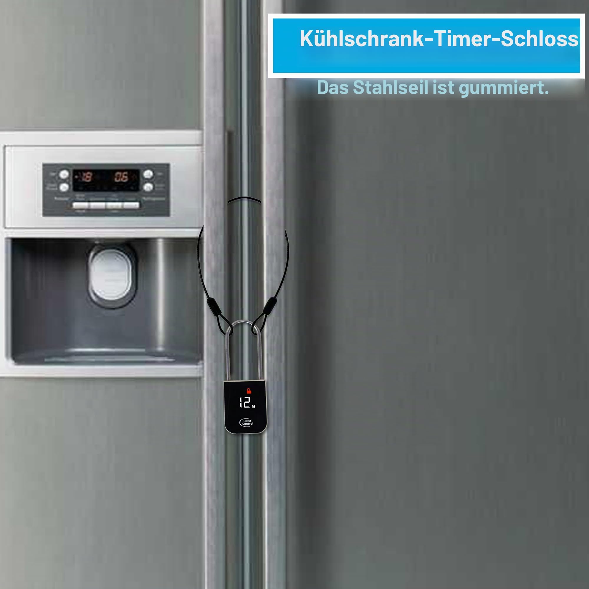 Metall-Timerschloss – intelligentes Vorhängeschloss für Küchenschränke, zeitgesteuertes schlüsselloses Pad-Schloss, elektronisches Zeitschloss für Handys, Snacks, Likör, Spielkonsolen