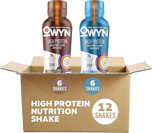 OWYN Only What You Need Batido de Proteína de Nutrición Completa Sabor Chocolate y Vainilla, 26g de Proteína, 0g de Azúcar, 3g de Fibra, Sin