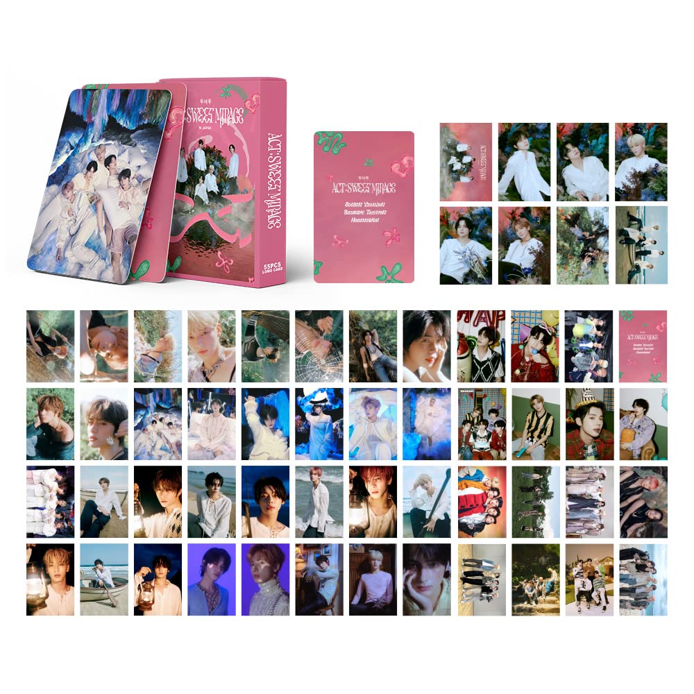 Kpop TXT Photocards 55Pcs TXT 2023 Lomo Cards TXT ACT SWEET MIRAGE