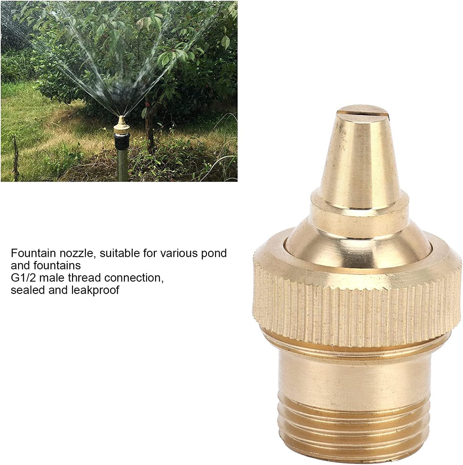 Fountain Spray Nozzle Water Sprinkler Garden, Pond,Park,Brass Ice Tower Water Fountain Nozzle G1/2 DN15 Male Thread Atomizer Brass Adjustable