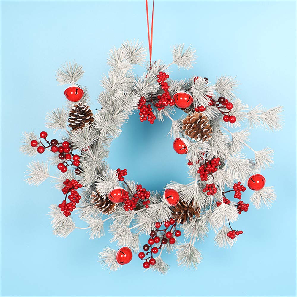 Guirlande De Noël Ruban Décorations Pleine Récolte De Cerises Feuilles Blanches Remise sur Le Mur Décor À La Maison 45cm