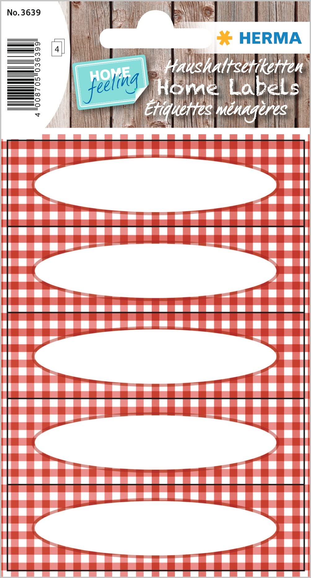 HERMA 3639 Self-Adhesive Jam Labels, Pack of 20, 76 x 23 mm, Homemade Kitchen Stickers for Labelling, Household Stickers for Christmas Preserving Jars, Spice Jars, Jam Jars Bottles
