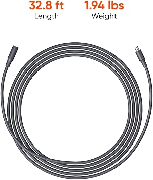 Jackery DC Extension Cable for Solar Panel 16.4 feet / 5 Meter, Black