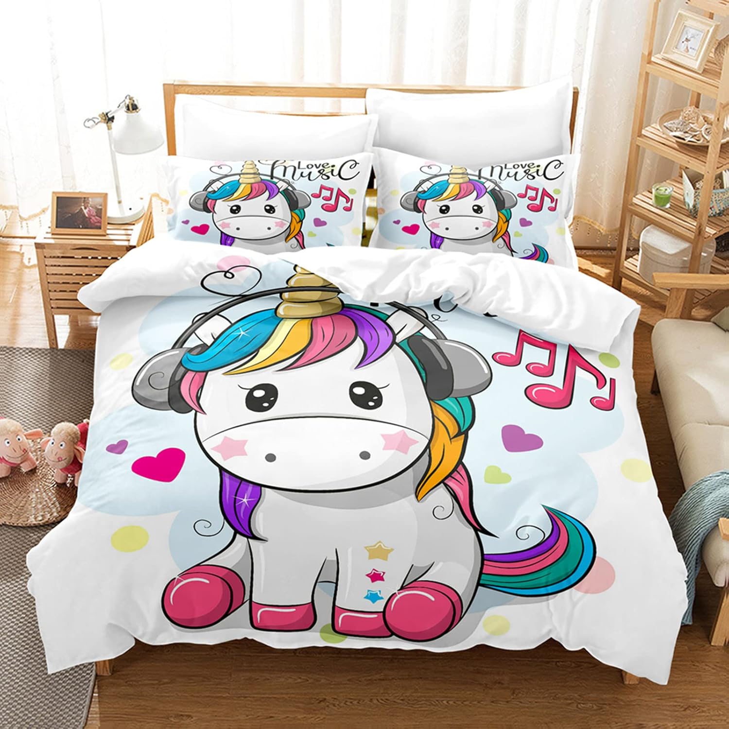 Meetlife 3D - Juego de cama de unicornio de dibujo animado ...