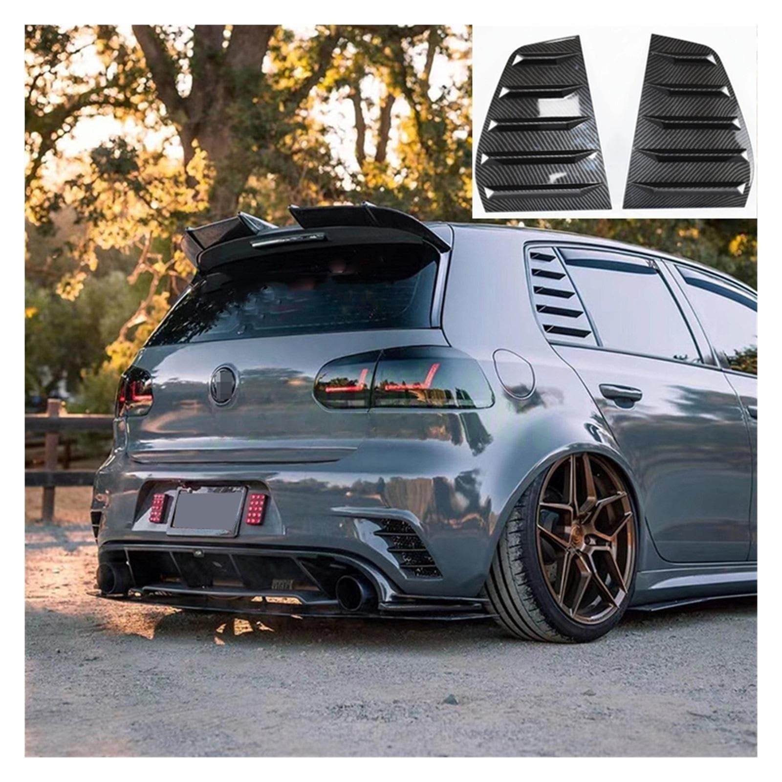 Copertura Persiane Per Golf 7 MK7/MK7.5 | 2013-2019 | Finestrino Laterale | Carbon Look | Adesivo