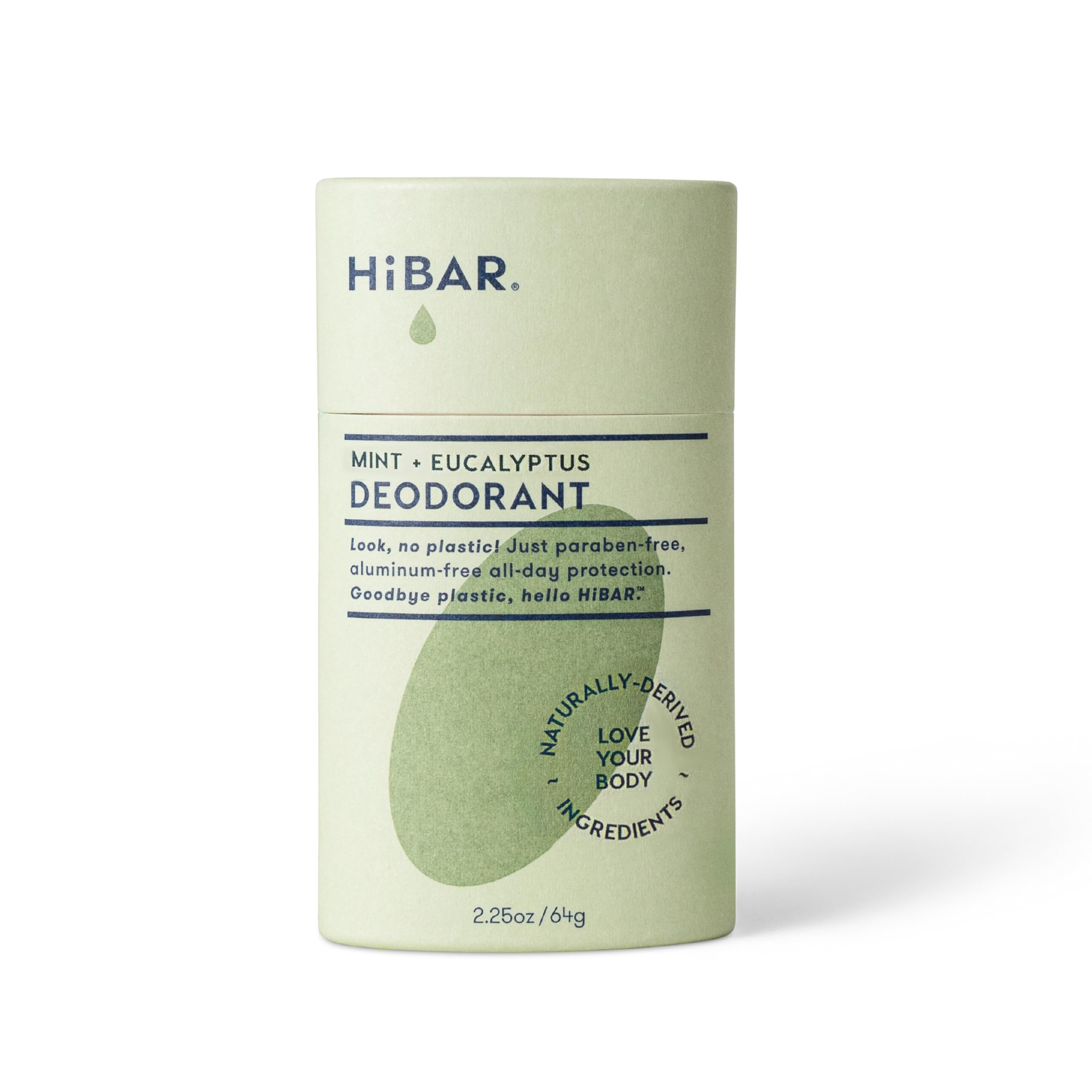 Eucalyptus & Mint Plastic Free Deodorant - Natural Deodorant - All-Day Protection - With Sunflower Seed Wax, Rice Bran & Shea Butter - Plastic, Paraben & Aluminum-Free - Vegan - 1 Pack