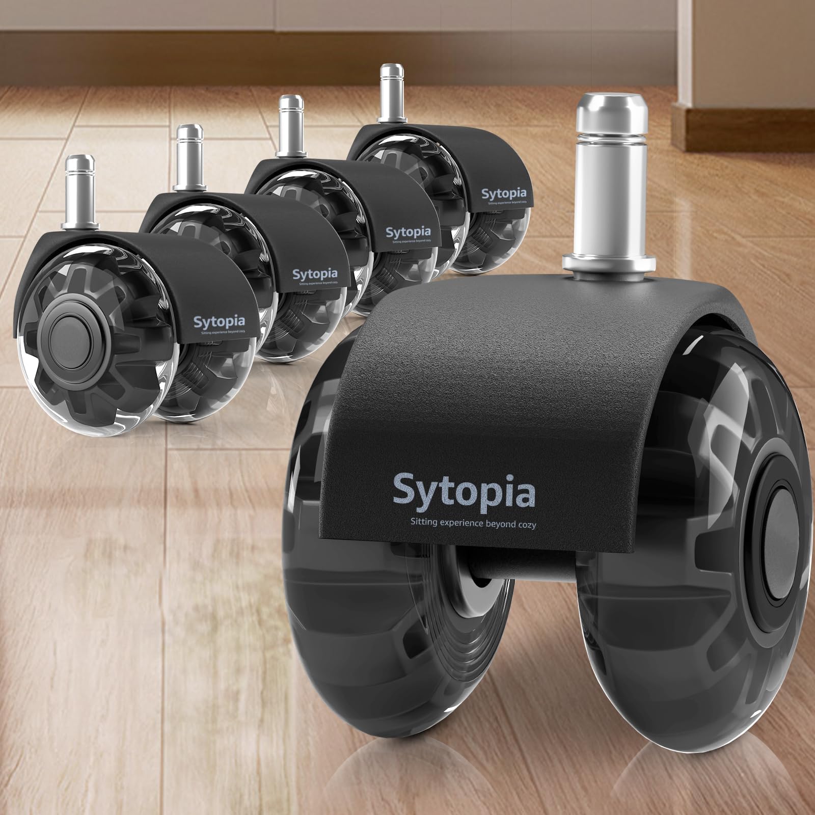 Smooth and Silent 5-Inch Caster Wheels Upgrade for All Hardwood Carpet Floors