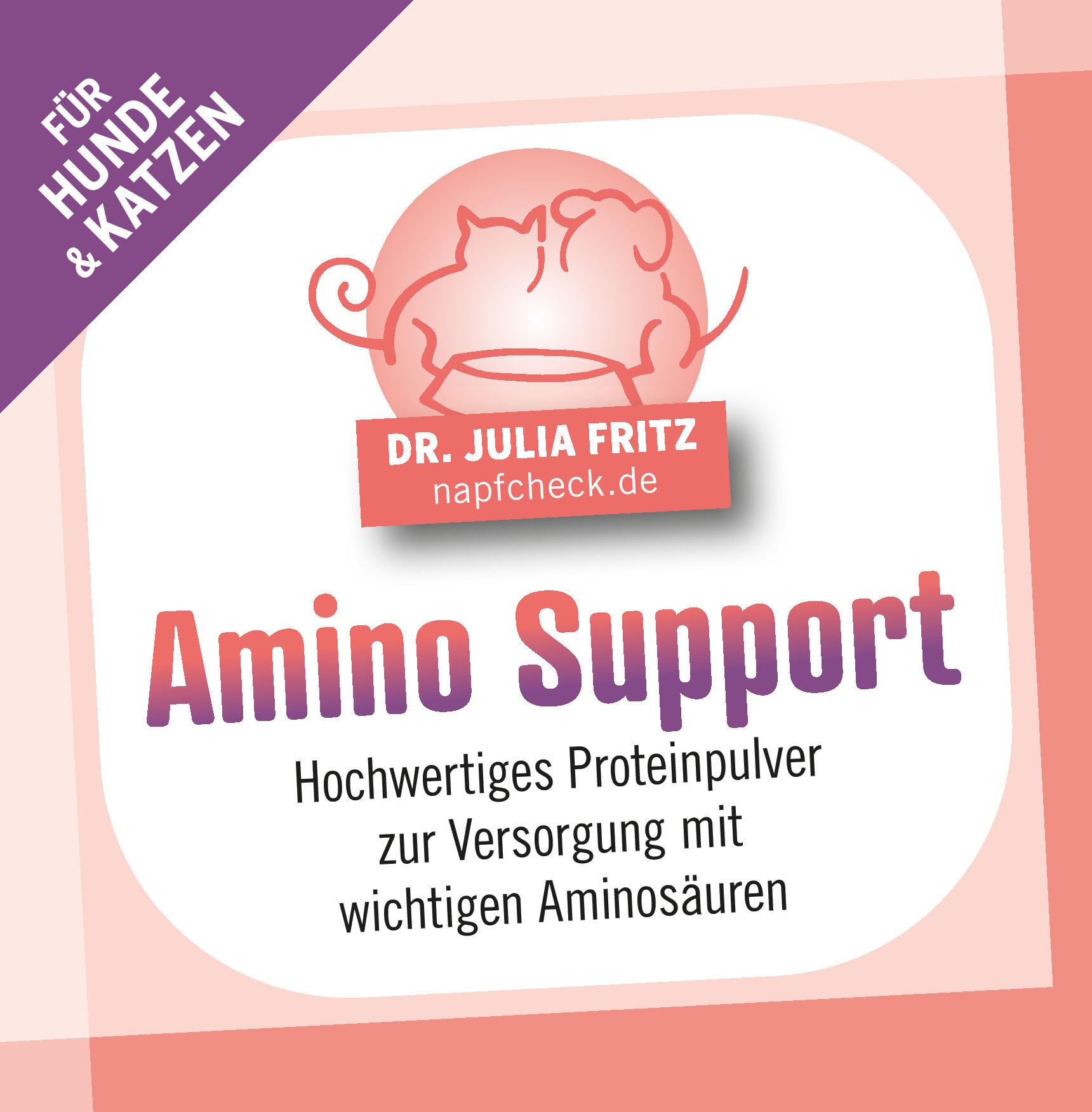napfcheck Amino Support – Proteinpulver für Hunde und Katzen - 300 g