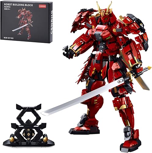 Miniatura 10 de Green Dargon Samurai mech Robot con modelo de lanza larga, bloques de construcción, juego de juguetes de cumpleaños mítico para niños mayores de 8