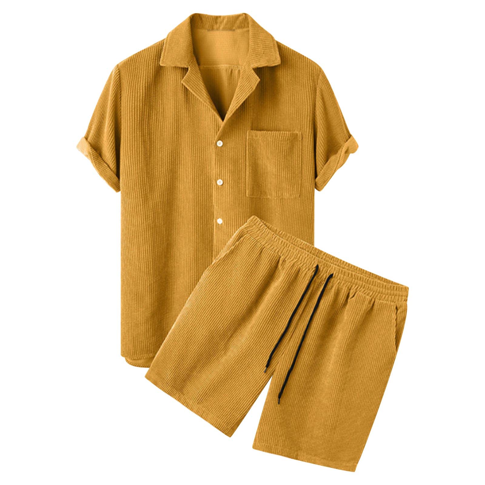 Vogaan 2-teiliges Herren-Outfit – Lässiges T-Shirt & Shorts Mit Kordelzug, Perfekt Für Lounge & Sommer