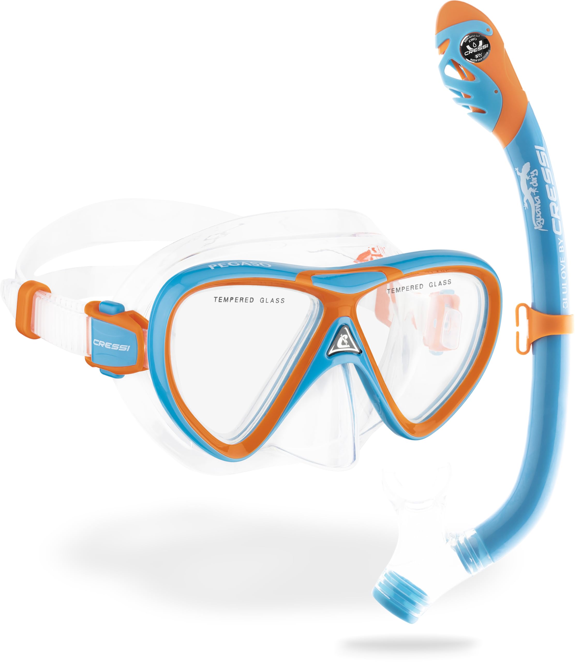 Amazon.com : Cressi Ocean Junior Mask & Snorkel Kits, Blue/Orange
