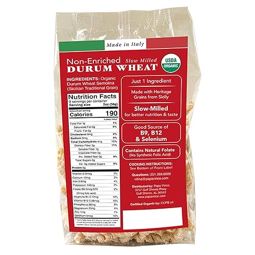 Miniatura 2 de PASTA ARTESANAL SEMOLINA DE PENNE ITALIANO DE SICILIA SIN GMLO BAJO COLESTEROL ALTA EN FIBRA ALTA EN PROTEÍNAS