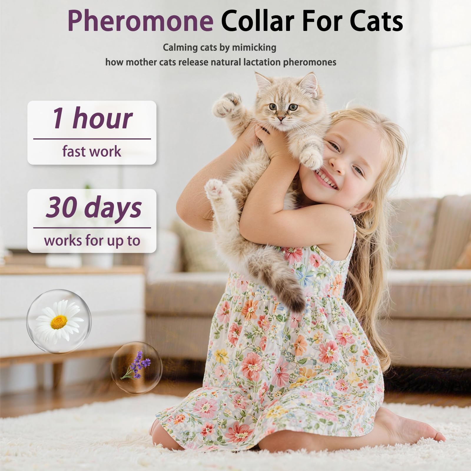 Calming Collar for Cats, Pheromone Cat Calming Collar for Anxiety Relief & Stress, Adjustable Water Resistant Breakaway Calming Collars, Natural Ingredients (Pack of 6) - image 3