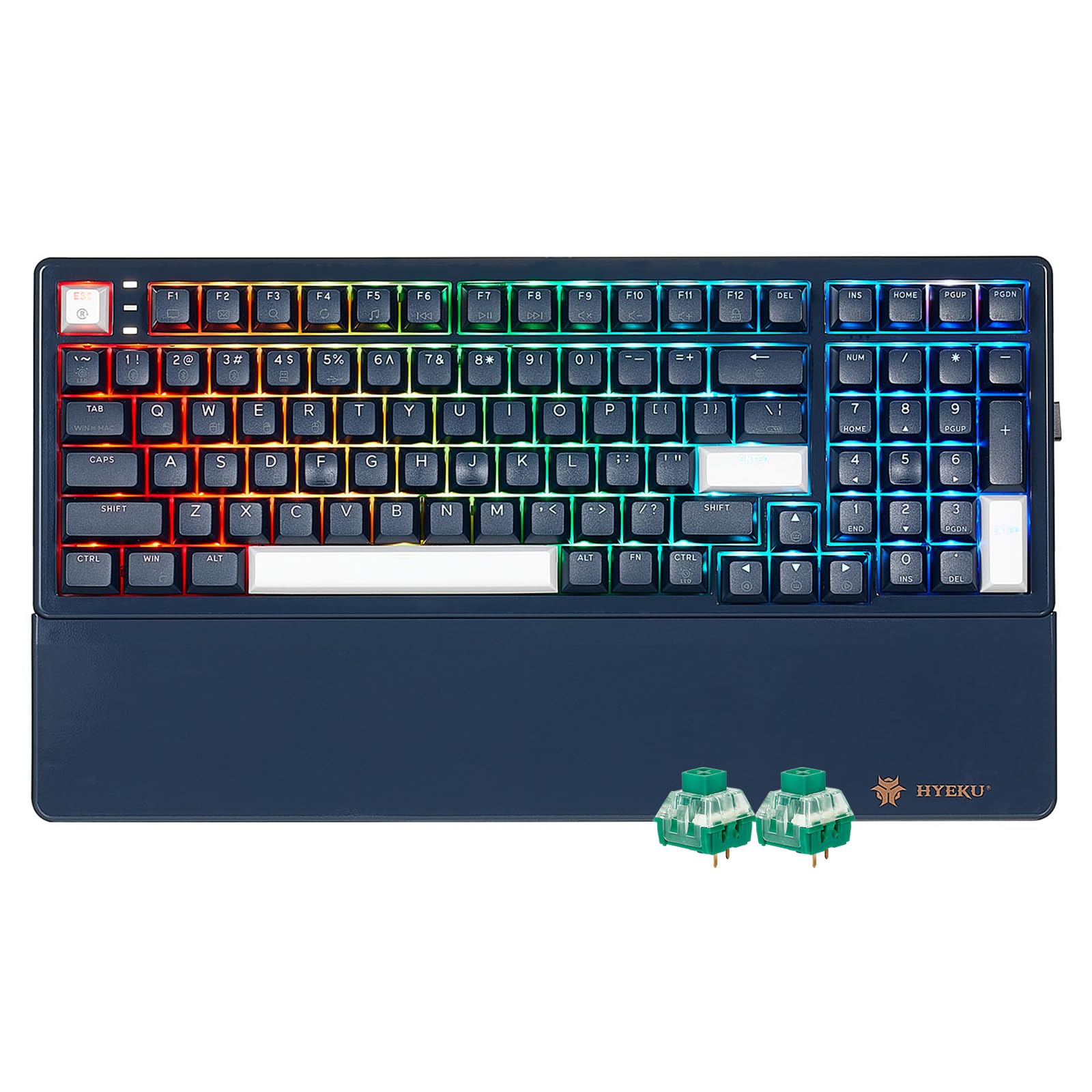 Hexgears Wireless Mechanical Keyboard with Number Pad Wrist Rest Gasket Structure Tri-Mode BT5 0 USB-C 2 4GHz Hot