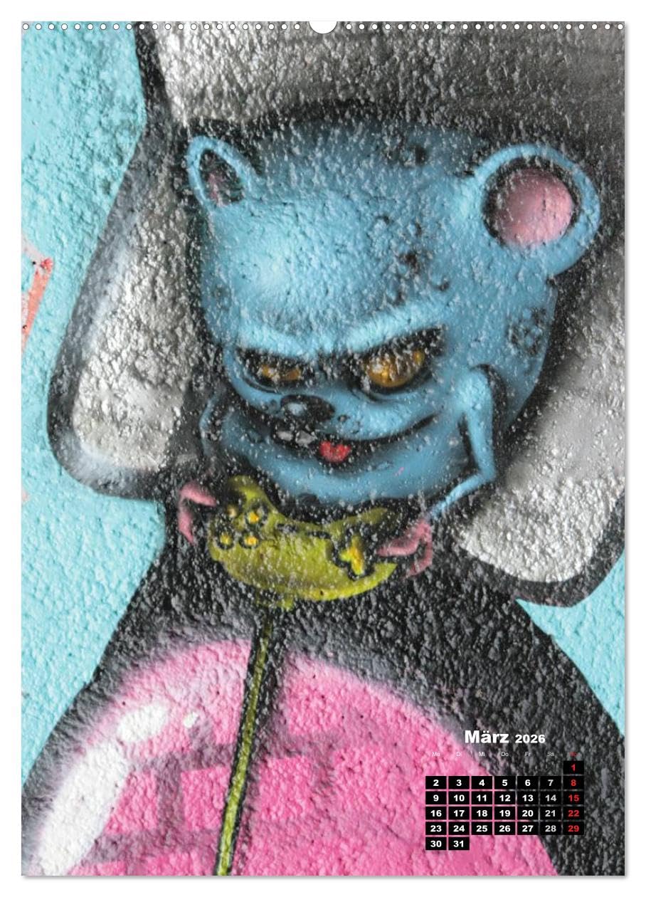 Graffiti & Streetart 2026 (hochwertiger Premium Wandkalender 2026 DIN A2 hoch), Kunstdruck in Hochglanz