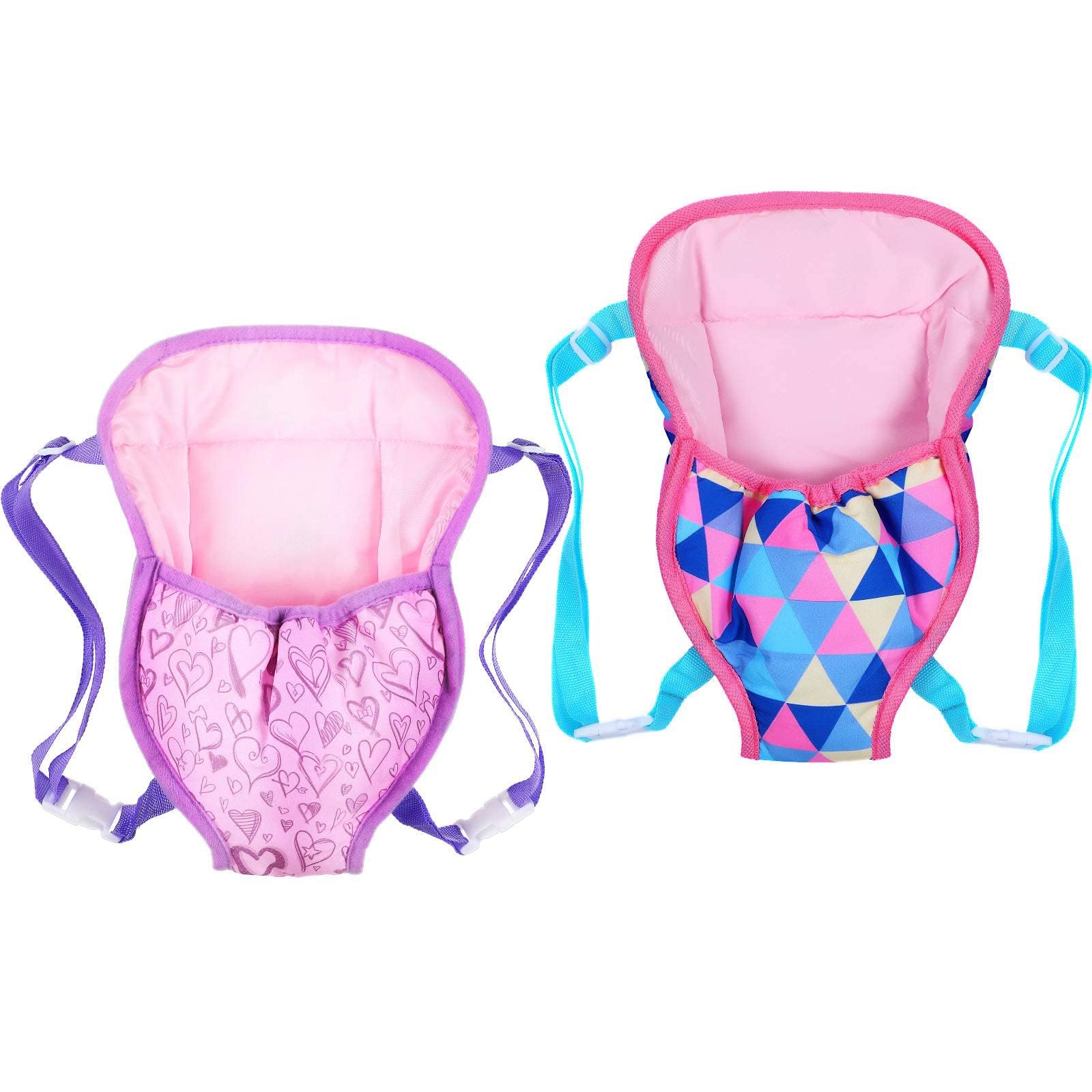 Sponsored Ad – NALACAL 2 Pieces Baby Doll Carrier Backpacks Doll Portable Bags Doll Carrier Front Storage Bags with Straps Doll Accessories Fit for Dolls from 14 to 18 Inches (Geometry and Heart Style)