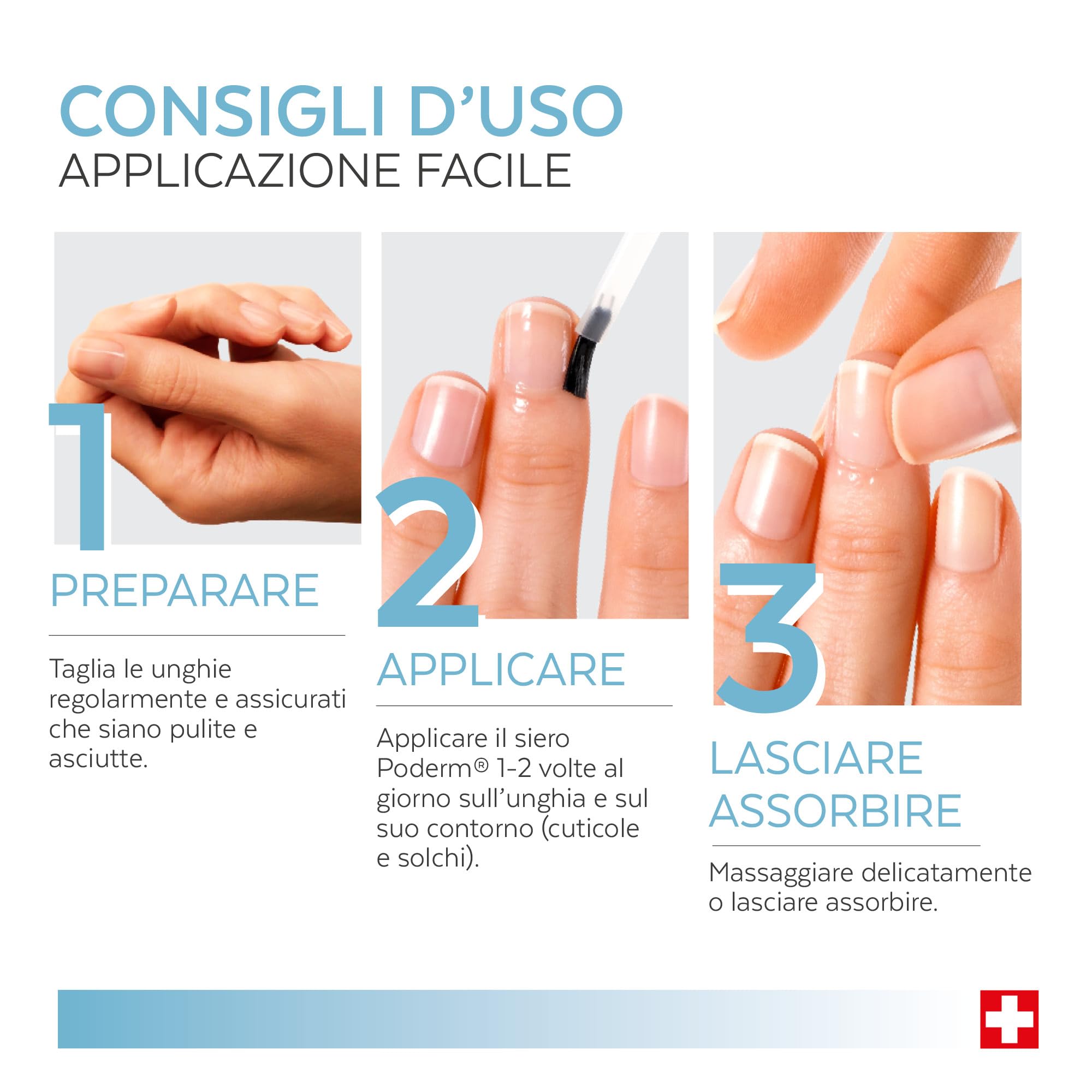 Poderm 5 in 1 Siero Booster Unghie - D-Pantenolo | Trattamento Rinforzante & Crescita per Unghie Fragili - 6 ML | Favorisce Limita la Rottura | 100% Naturale - Sviluppato da un Podologo in Svizzera