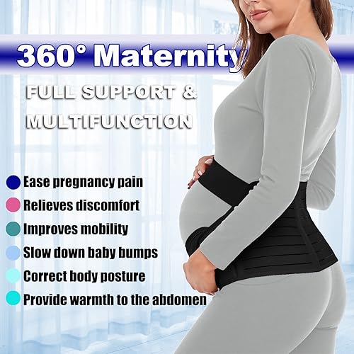 Miniatura 2 de ChongErfei Maternity Belt, Pregnancy 3 in 1 Support Belt for BackPelvicHip Pain, Maternity Band Belly Support for Pregnancy Belly Support Band (L