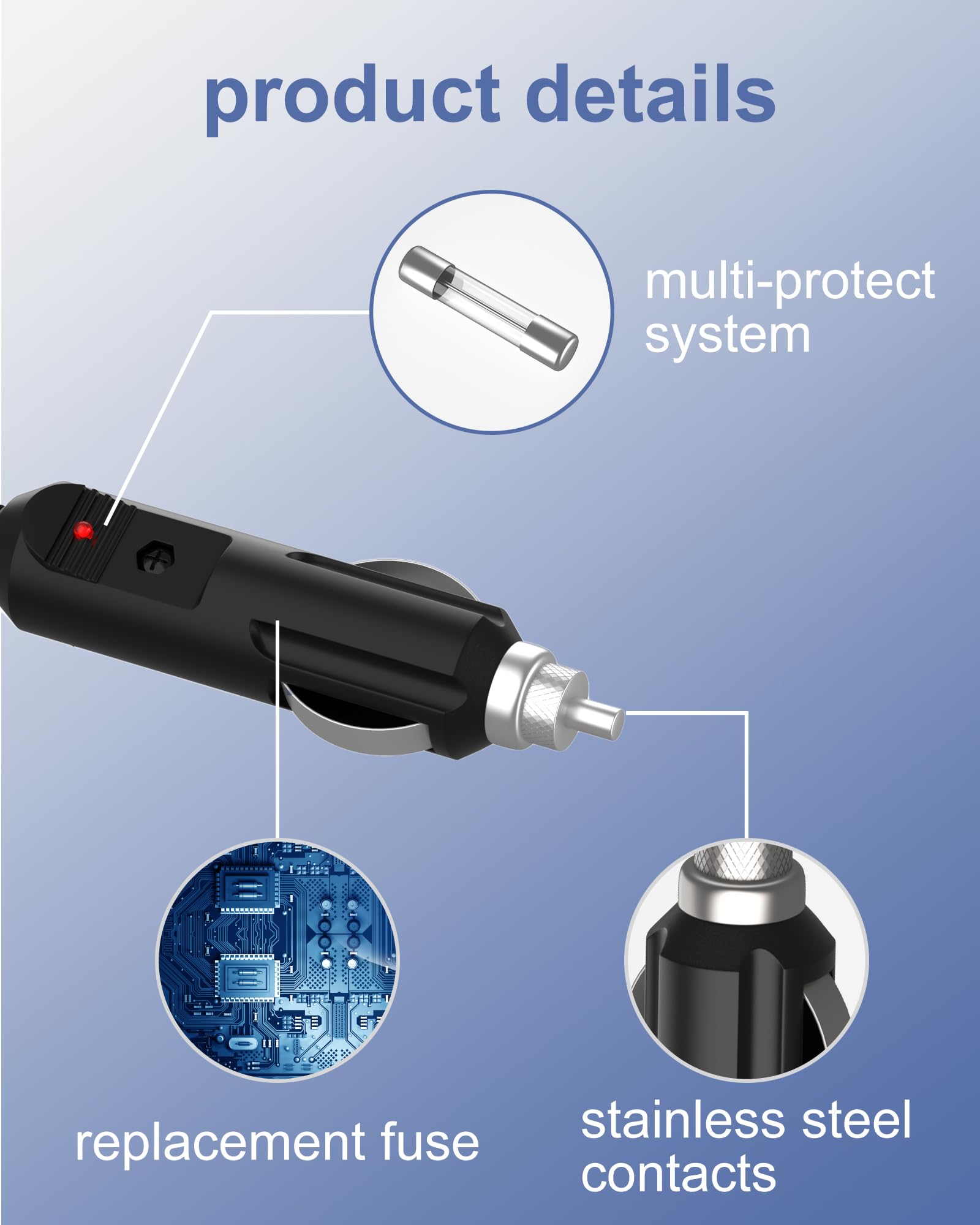 Adaptateur de voiture 12 V compatible avec toutes les chaises de massage du dos Snailax avec allume-cigare, pour coussin de siège de voiture, chargeur de voiture Snailax pour masseur Snailax