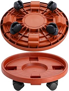 Azonee 2 Pack 13 Inch Plant Caddy with Wheels - Heavy Duty Rolling Plant Stand for Indoor and Outdoor Use - 200lbs Capacity - Round Dolly for Flower Pots