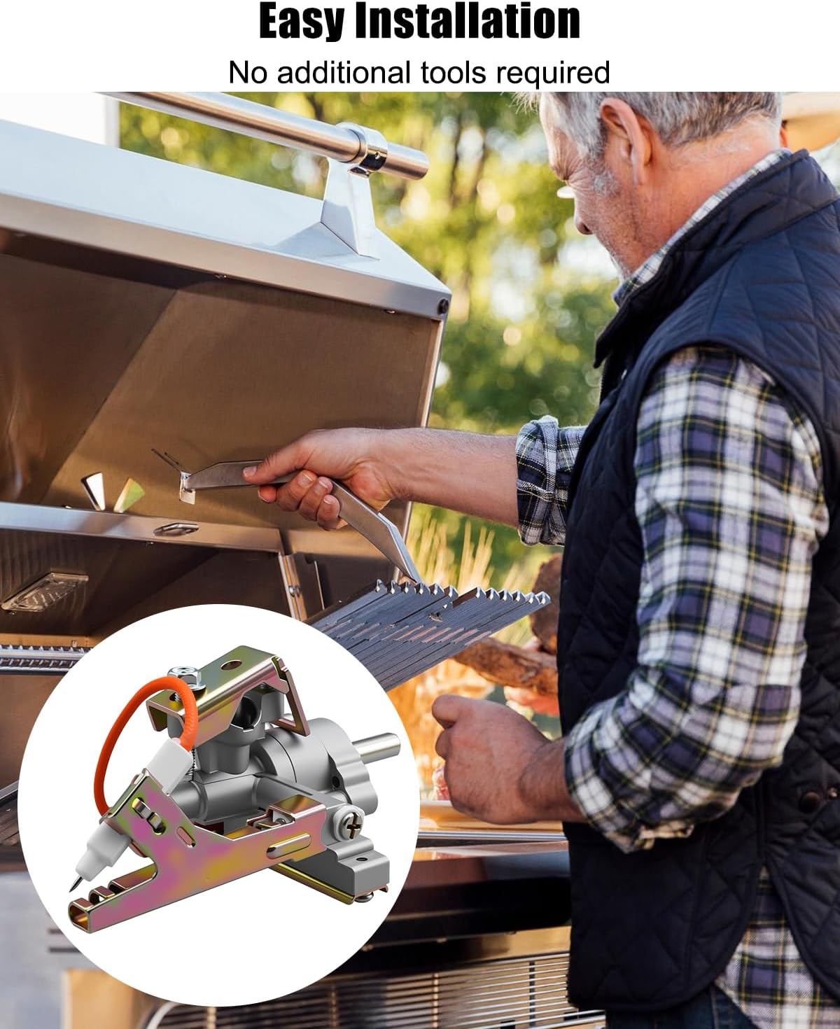 Manifold Main Burner Control Valve Assembly with Igniter Fit for Weber Summit 400/600 Series Propane (LP)