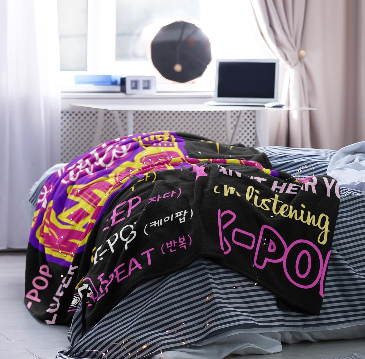 Kpop Merch, Kpop Blanket, Kpop Gifts, K Pop Birthday Decorations, K Pop Blanket 60x50in, Kpop Gifts for Girls/Women, Kpop Merchandise, Kpop Blankets for Girls for Christmas Birthday - Image 8