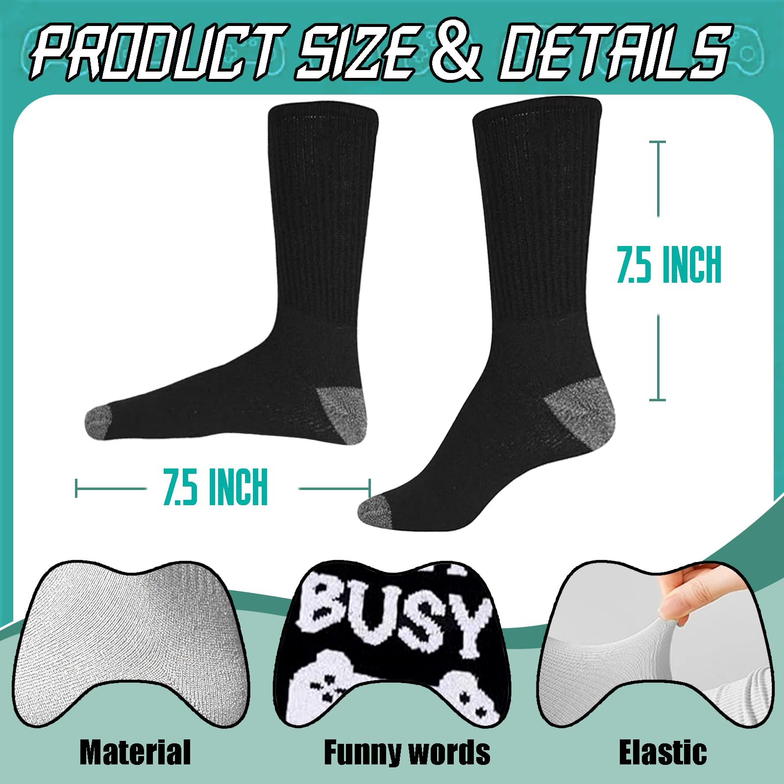 Calcetines unisex de algodón Do Not Disturb I'm Gaming Socks, Calcetines de gamer, Calcetines divertidos, Great Christmas para hombre y mujer