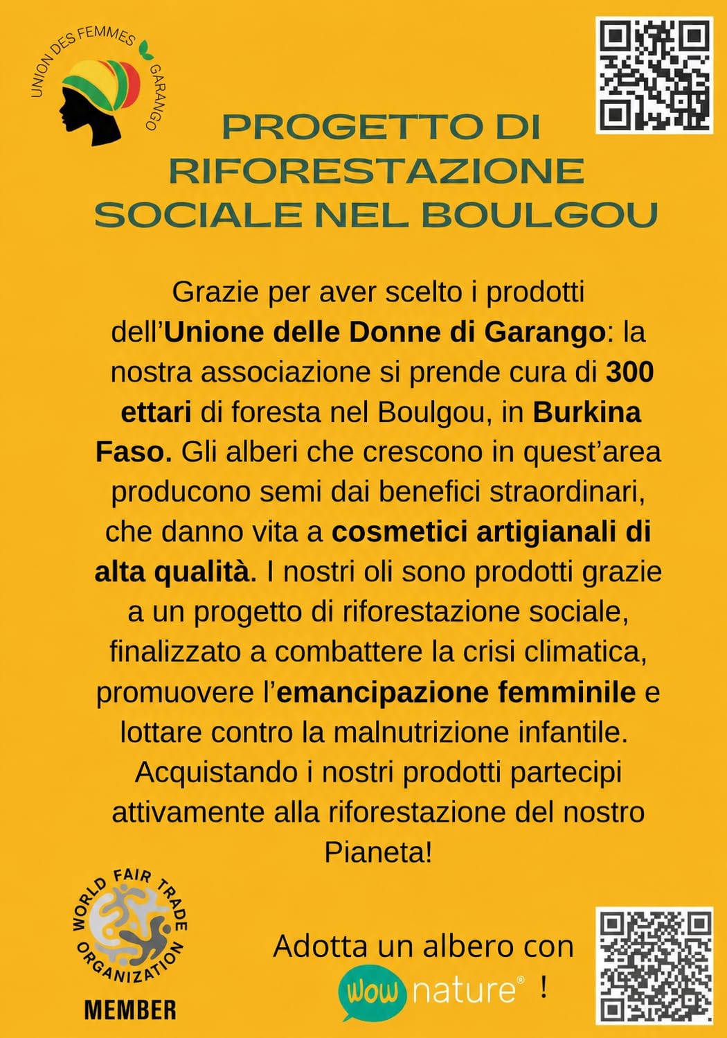 Burro di Karité del Burkina Faso (500 ml), puro non raffinato, certificato Ecocert. Idrata e favorisce la rigenerazione della pelle. Prodotto equo solidale ottenuto con metodo tradizionale.
