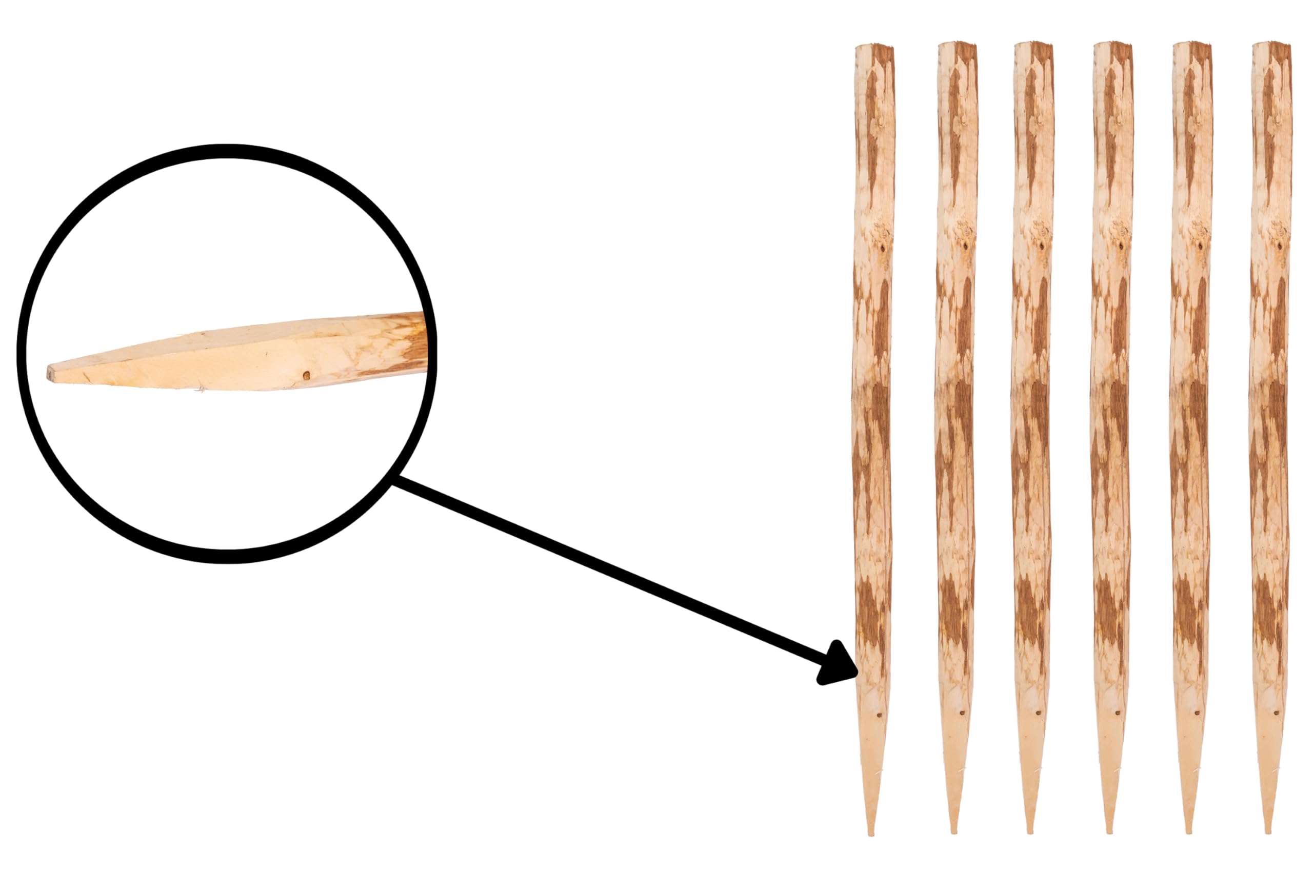 ø6-7 cm Lot de 6 Piquets Cloture en Bois Longueur 90 cm Pointe Aiguisée Noisetier Poteaux Rabotés Palissade Clôture de Jardin Piquets de Clôture pour Pâturage