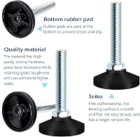 JJQHYC M10 x 50 mm Állítható Bútorláb Csavar - Fekete Szintező Láb Bútorokhoz, Asztalokhoz, Szekrényekhez 3