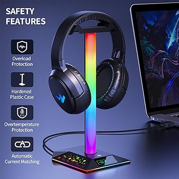 ヘッドホン RGB Gaming Headset + stand Amazon.com: Hcman Headphone Stand Gaming Headset Holder RGB