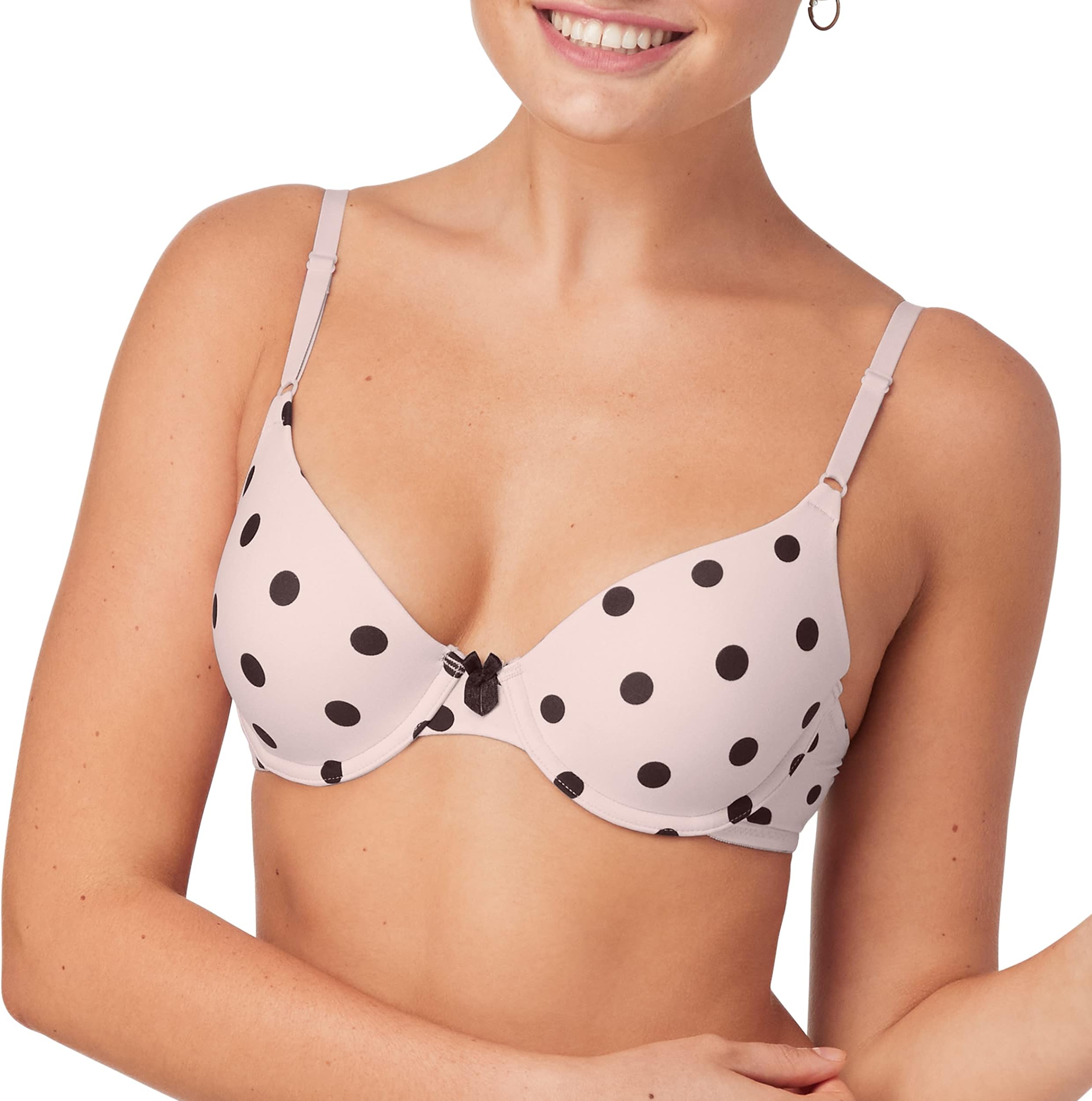 Maidenform Women's One Fab Fit Demi Underwire Bra, Lightly Padded Underwire T-Shirt Bra