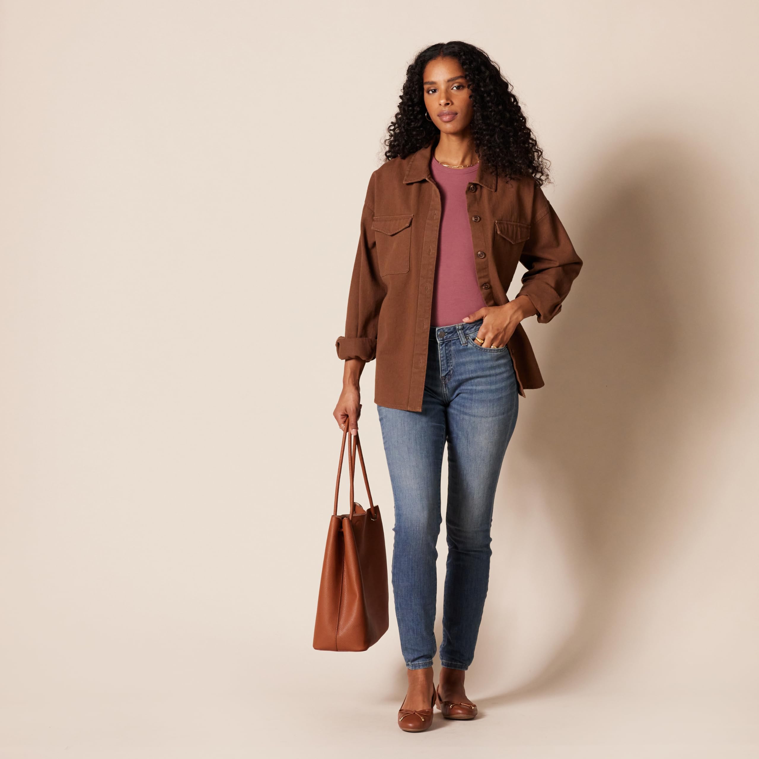 Amazon Essentials Jeans Skinny Curvy a Vita Media - Colori Fuori Produzione Donna