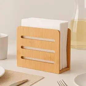 Y888 - PORTA GUARDANAPO EM BAMBU VASADO 14x12x6,8 cm