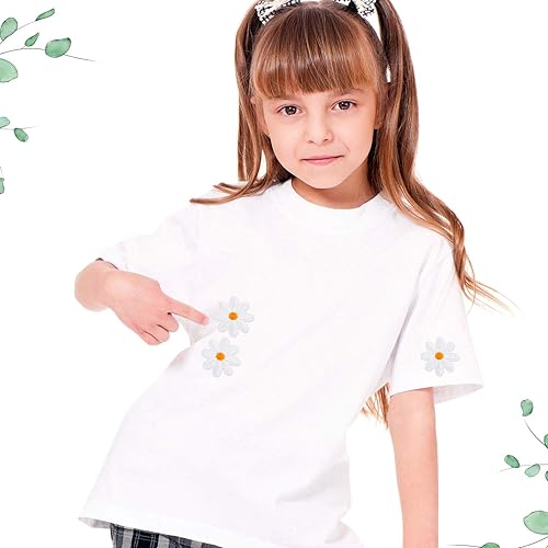 Miniatura 6 de Parche de flores de margarita, parches para planchar, delicados bordados para decoración de bricolaje, camisetas, mochilas, zapatos, bolsas, 1.38