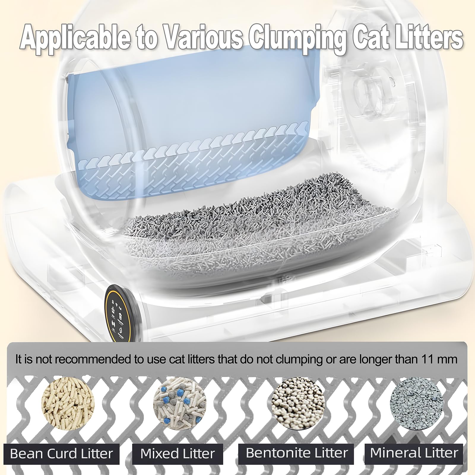 Lettiera Gatto Autopulente 65L + 9 L, Lettiera Automatica per Gatti con Monitoraggio Sanitario APP, Deodorante Ionico Lettiere Autopulenti Gatti 5 Sacchi Spazzatura e Tappetini Gatto