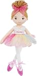 June Garden 14" Snuggle Cuties Bella - Soft Cuddly Plush Doll Gift for Girls - Huggable Rag Doll - Orange M