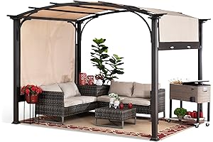 Sunjoy Outdoor Pergola: Create an Oasis of Shade and Style with Arched Grandeur
