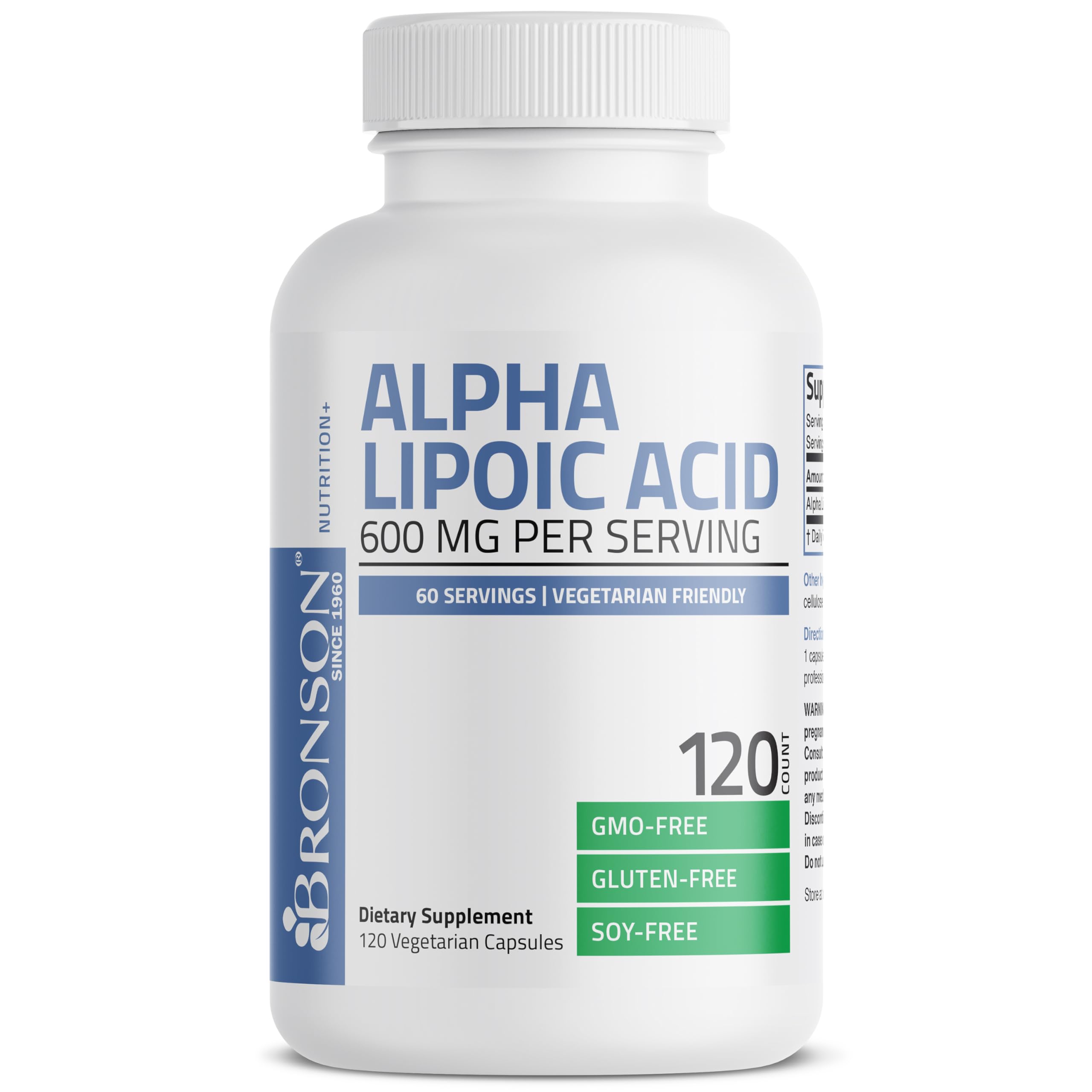 Bronson Alpha Lipoic Acid 600 mg Glucose Metabolism Support, 120 Capsules — Amazon image 3