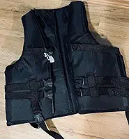 Colete Salva-Vidas Adulto, Espuma de Alta Flutuação, Fivelas Ajustáveis, para Pesca, Caiaque e Esportes Aquáticos, Preto