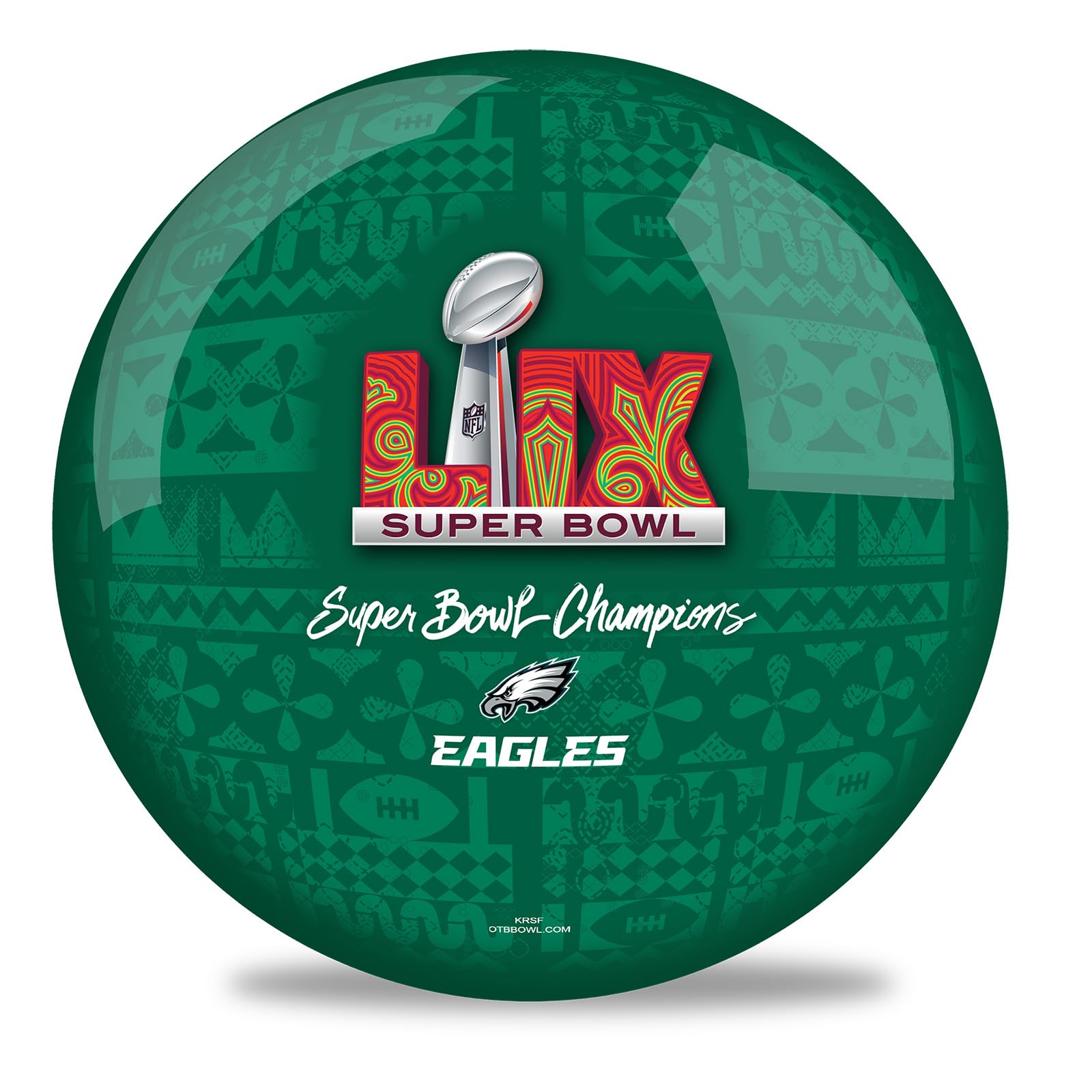 NFL Super Bowl LIX Champs Philadelphia Eagles Undrilled Bowling Ball (15, Pounds)